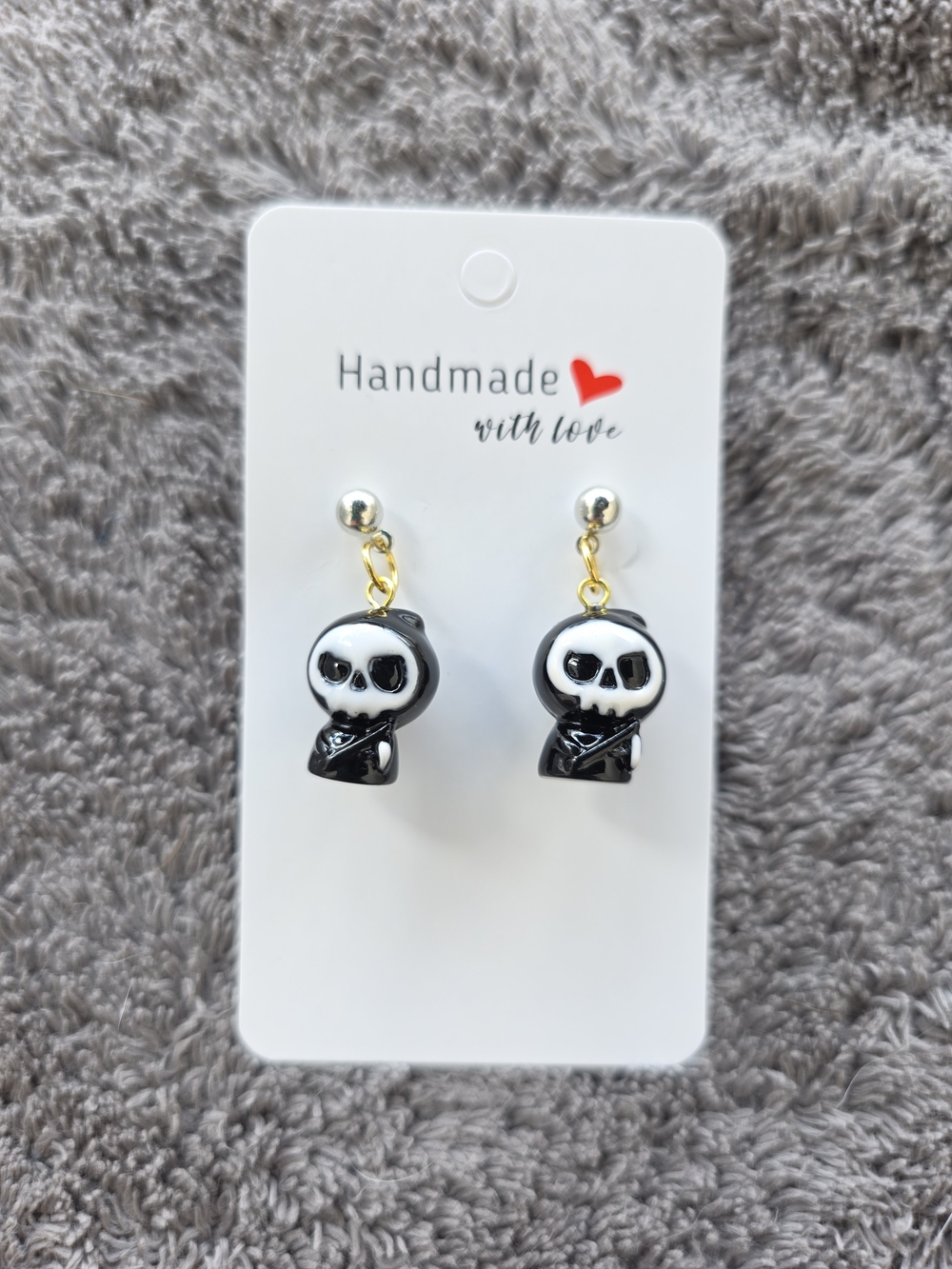 Halloween Earrings: Cute Grim Reaper